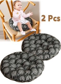 اشتري 2 Pcs Meditation Floor Round Pillow For Seating On Floor Solid Tufted Thick Pad Cushion For Yoga Balcony Chair Seat Cushions (Black 40 X 40 Cm) في السعودية