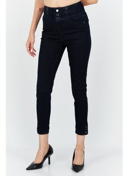 اشتري Women Regular Fit Solid Stretchable Jeans, Navy في الامارات