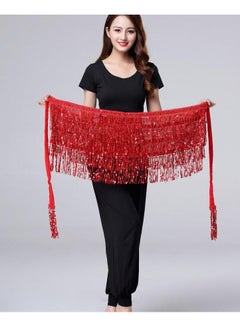 Buy Women's Belly Dancing Belt Colorful Dance Waist Chain Belly Dance Hip Scarf Belt With Sequin Tassel in Saudi Arabia