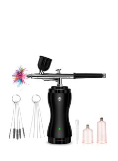 Buy Airbrush Kit with Compressor, Portable Cordless Air Brush Gun Set for Painting 30PSI Gravity Feed Dual Action Mini Handheld Airbrush w/ 0.3mm Tip for Model, Nail, Cake Decorating, Rechargeable in UAE