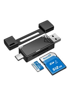 اشتري SYOSI USB 3.0 SD Card Reader, 2-in-1 Memory Card Reader for Android Devices, Windows, Mac OS X, USB-C High-Speed Memory Card Reader for SDXC, SDHC, SD, MMC, RS-MMC, Micro SDXC, Micro SD, Micro SDHC في الامارات
