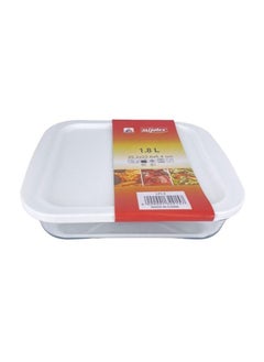 Buy Square Dish Glass Oven Tray White/Clear 1.8L in Saudi Arabia