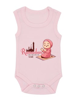 Buy My First Ramadan UAE Printed Outfit - Romper for Newborn Babies - Sleeve Less Cotton Baby Romper for Baby Girls - Celebrate Baby's First Ramadan in Style in UAE
