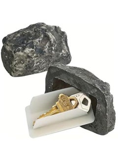 Buy Hide A Key in a Real Looking Rock/St Holds Standard Sized Spare Keys by Rockey Fits in with your Landscaping and Yard Resistant to Outdoor Elements (2 Pcs) in Saudi Arabia