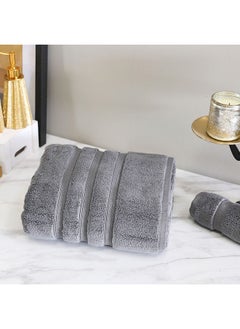 Buy Danube Home Flossy Advance Bath Towel 100% Cotton 650 gsm Quick Dry Plush Bath Sheet Ultra Soft Highly Absorbent Daily Usage Towels For Bathroom Gym L 70 x W 142 Cm-Dark Grey in UAE