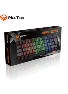 اشتري MEETION RGB Backlit Mini 61 Keys, 60% Mini Blue Switch Mechanical Keyboard Black MT-MK005 في الامارات