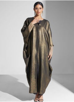 Buy Abaya With Shimmer Mesh Sleeve in Saudi Arabia