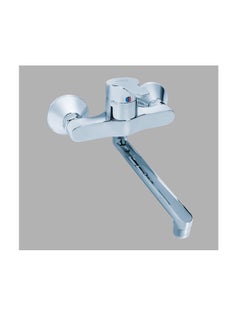 Buy Slimline single lever wall mounted mixer with ceramic spout and one piece movable bridge. in Egypt