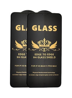 Buy G-Power 9H Tempered Glass Screen Protector Premium With Anti Scratch Layer And High Transparency For Iphone XS Max  Set Of 2 Pack 6.5" - Black in Egypt