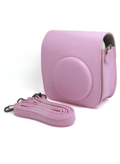Buy Protective Cover Case for Fujifilm Instax Mini 25 Camera PU Leather Camera Case with Shoulder Strap Pink in UAE