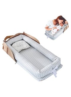Buy Portable Baby Lounger 100% Breathable Cotton Newborn Bassinet in UAE