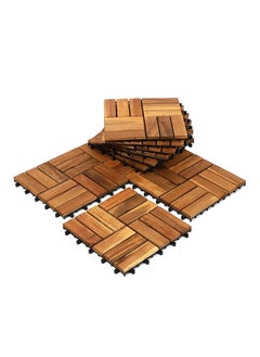 Buy Hometaste Wooden Floor Decking Tiles Timberlock Interlocking Wood Tiles Floor Tiles Balcony Flooring Tiles Home Floor Tiles Diy Tiles Garden Tiles (Pack_ (10 Pieces)) in UAE