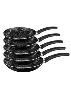 Buy Grandi Cook Marble Fry Pan Set 16-18-20-22-24 Marble Black in Egypt