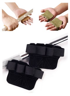 Buy Gym gloves non-slip half-finger wrist guard equipment horizontal bar exercise sports men and women anti-callousing gloves cowhide thickened four-finger gloves in UAE