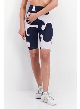 Buy Women Sportswear Fit Cyling Short, Navy Blue Combo in UAE