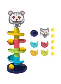 Buy Colorful Roll Ball Toys for Baby, Smooth Montessori Toys with 5 Large Colorful Balls, Animal-Themed Multi-Layer Ball Tower Toy, Ideal for Helping Babies Recognize Animals in Saudi Arabia