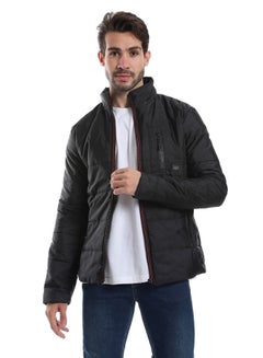 Buy Side Pockets Zip Through Neck Waterproof Jacket - Black in Egypt