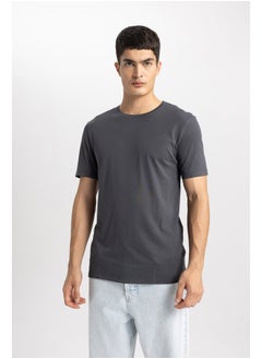 Buy Man Smart Casual Slim Fit Crew Neck Short Sleeve Knitted T-Shirt in Egypt