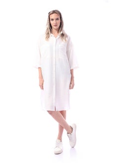 Buy Regular Fit Casual White Shirt with Front Pockets in Egypt