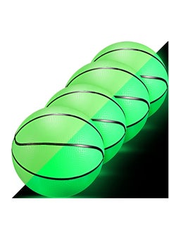 Buy Glow in the Dark Mini Basketball, 4 Pcs Inflatable Indoor Outdoor Small Basketball Toy Mini Cute Bouncy Ball for Kids, with Pump, 5 inches in UAE
