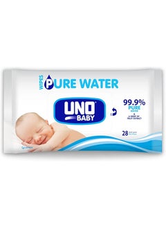 Buy Baby Pure Water Wipes 28 Wipes White Large in Saudi Arabia