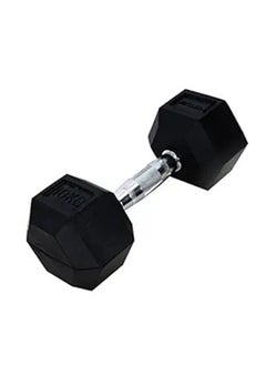 Buy Hexagonal Dumbbell of 10kg (22LB) Includes 1 * 10Kg (22LB)  |  Material : Iron with Rubber Coat | Exercise, Fitness and Strength Training Weights at Home | Gym for Women and Men in UAE