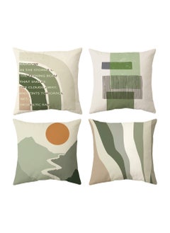 Buy 4Pcs Green Cushion Covers Set (45×45cm), Classic Outdoor Cushions Covers, Garden Cushion Covers for Men Women, Cushion Covers Set of 4, Boho Light Green Cushion Covers, Green Pillow Cases for Sofa in Saudi Arabia