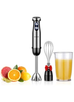 Buy SHARDOR 1000W Electric Hand Blender with 4 Blades, Stainless Steel Anti-Splash Blender, 20 Speed+Turbo Mode, 600ml Beaker for Smoothies, Soups, Sauces - Silver Black in Saudi Arabia