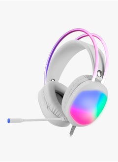 Buy Marvo HG8959 Transparent RGB Gaming Headset Stereo Sound - Dynamic RGB lighting on headband - Omnidirectional Noise Reduction mic - 3.5 mm jack + USB - 3.5 mm For Mobile / PC / PS4-5 in Egypt