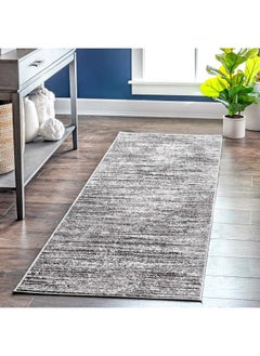 Buy Contemporary Faded Elsa Runner Rug 2' 6" X 6' Gray in UAE