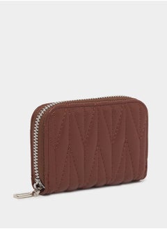 اشتري Stitched Textured Zip Closure Wallet في السعودية