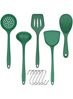 Buy Silicone Kitchen Utensils, 5 Piece Silicone Cooking Utensils Set with Hook, Non Stick Pans, Heat Resistant Cooking Utensils, Silicone Spatulas for Cooking Kitchen Gadgets Tools (Green) in Saudi Arabia