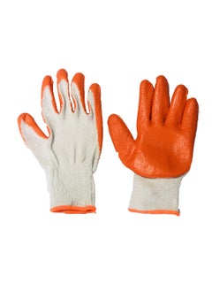 Buy COTTON GLOVES  ORANGE LATEX COATED in Saudi Arabia