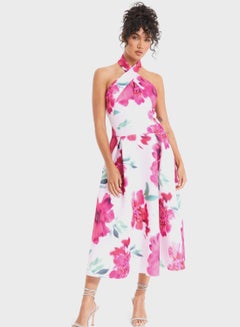 Buy One Shoulder Floral Print Dress in UAE