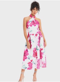 Buy One Shoulder Floral Print Dress in UAE