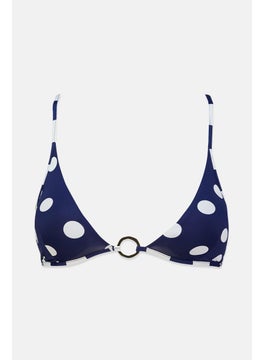 اشتري Women Padded Polka Dot Bikini Top, Navy and White في السعودية