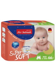 Buy Super Soft Baby Diaper Soft Feel Medium Midi 5 - 10 Kg Natural Comfort Pack Of 1 in UAE