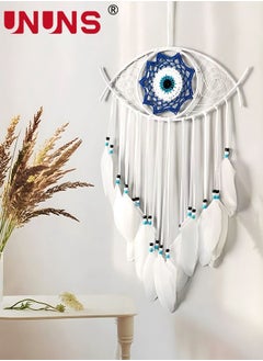 اشتري Dream Catcher,White Dream Catcher for Bedroom Handmade Evil Eye Macrame Wall Hanging For Boho Home Decor Room Decor,Protection Good Luck Blessing Festival Gift في السعودية