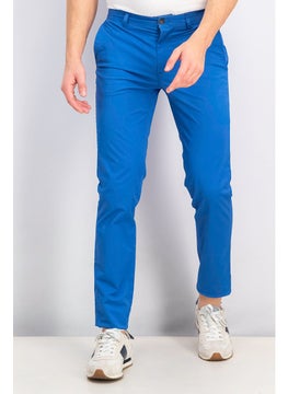 اشتري Men Slim Fit No Stretch Plain Chino Pants, Thermal Blue في الامارات