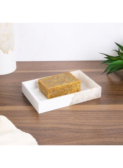 Buy Delia Resin Tray Beige 15x9.7x2.3Cm in UAE