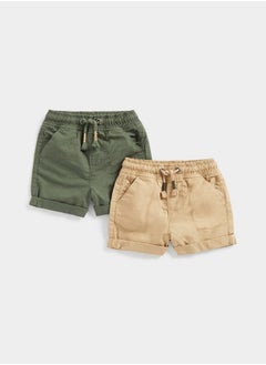 اشتري Khaki and Tan Poplin Shorts 2 Pack في الامارات