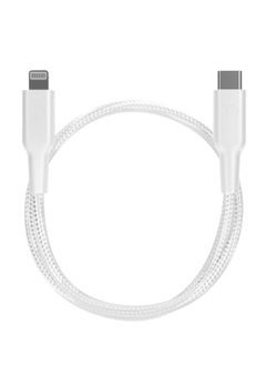 Buy Powerology MFI Braided Type-C to Lightning Cable 30CM - Black in UAE