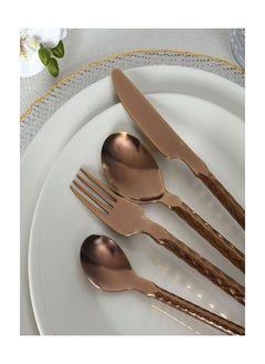 اشتري Leon 24-Piece Stainless Steel Cutlery Set, Copper في الامارات