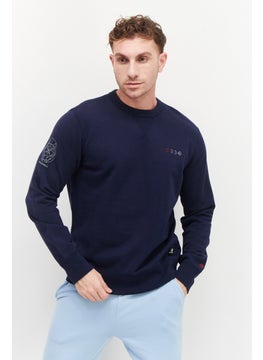 اشتري Men Sportswear Fit Long Sleeves Outdoor Sweatshirt, Navy Blue في الامارات