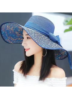 اشتري Straw hat, a versatile summer hat for women with a large brim for sun protection and shading during outings في الامارات