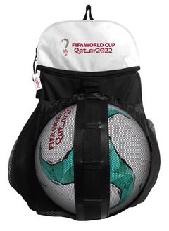 Buy FIFA World Cup Qatar 2022 Soccer Backpack with Ball Holder Compartment - for Boys & Girls - White in UAE