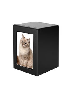 Buy Wood Pet Cremation Urn, Pet Urns for Dogs Cats Small Animals Ashes, Funeral Burial Urns with Photo Frame, Dog Urn Keepsake Box, Loss Pet Memorial Remembrance Gift (Black) in Saudi Arabia