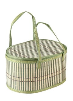 Buy Handmade Bamboo Picnic Basket  Woven Storage Basket with Lid and Zipper in Egypt