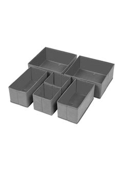 Buy SONGMICS Grey RDZ06G Stylish 6 Fabric Drawer Organizer, For Living Room, Bed Room, Wardrobes (28x28x13cm) in UAE