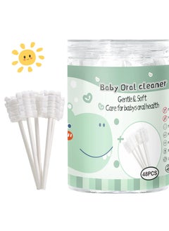 Buy 48Pcs Baby Toothbrush Newborn or Baby Tongue Cleaner, Disposable Baby Gum Cleaning Gauze, Oral Cleaning Care, Suitable for 0-36 Months Baby in Saudi Arabia